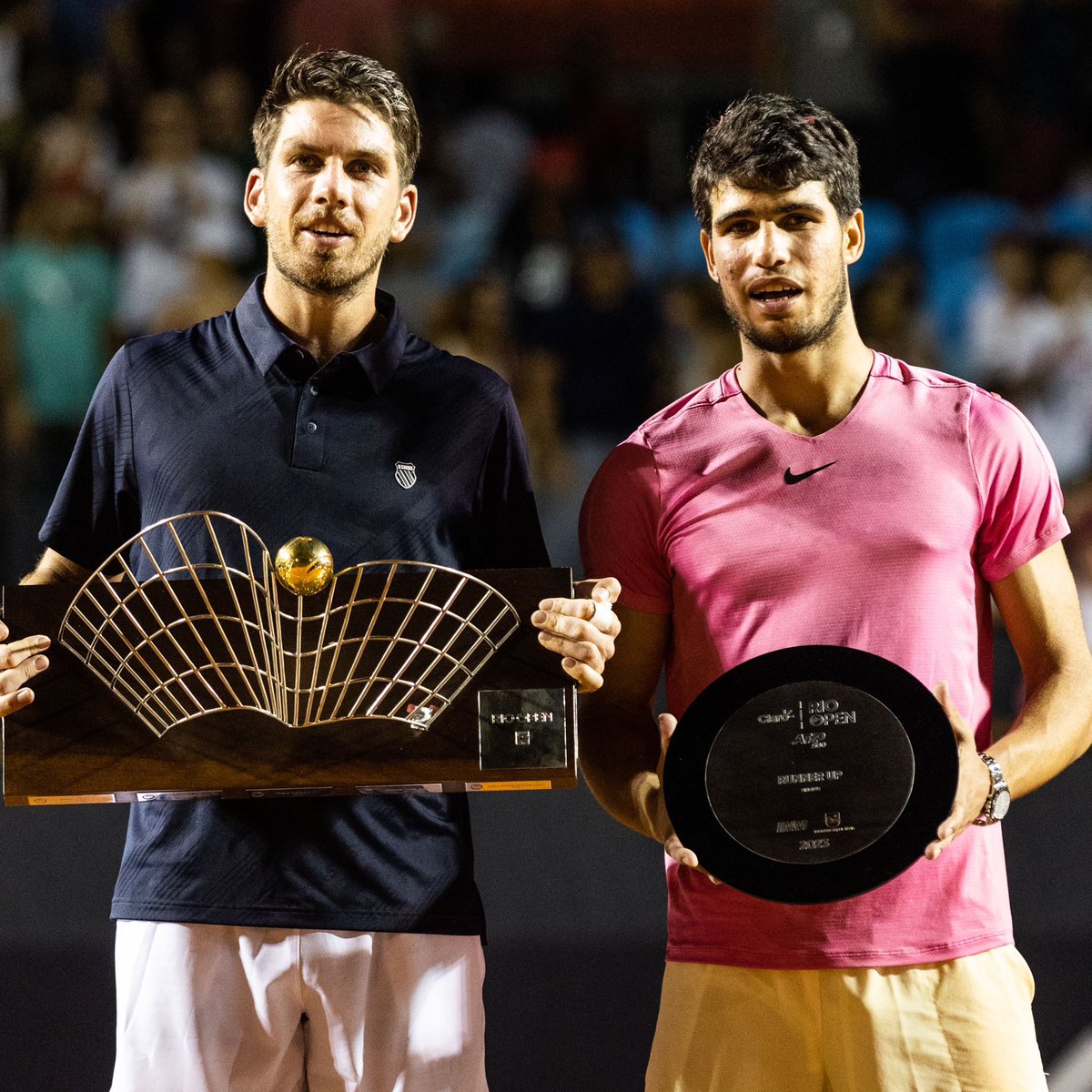 carlosalcaraz's tweet photo. Today it was not to be! Congratulations to @cam_norrie for his title in Rio, and for a great start to the season. You deserve it! 🤝🏻 And thanks so much for the support all week 🇧🇷, you have a place in my ❤️! Muito obrigado pelo apoio sempre constante! 

📸 @RioOpenOficial https://t.co/iq1tUVcJtz