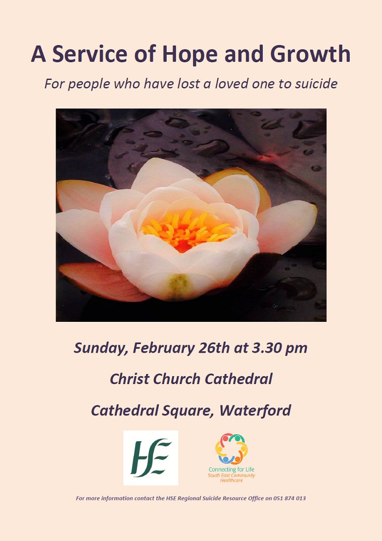 A beautiful Service of Hope and Growth this afternoon remembering those who have died by suicide in the South East. @SouthEastCH #connectingforlife