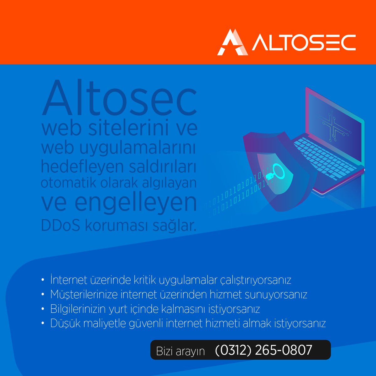 Altosec, kuruluşunuzu herhangi bir DDoS tehdidine karşı kolayca koruyabilir.

🔗 altosec.com/ddos.html
