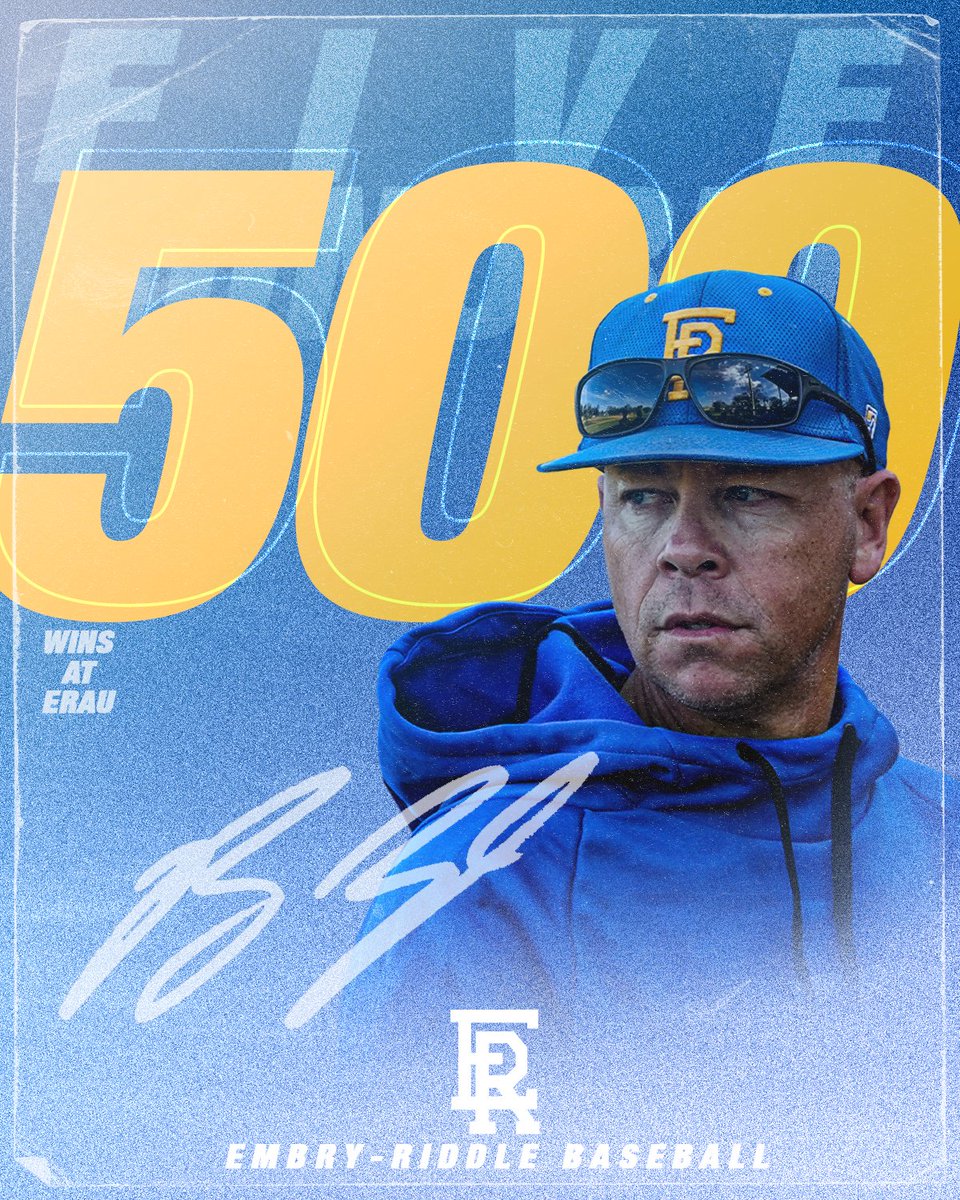 Congratulations to @r_stegall on earning his 500th win as @ERAUBaseball's Head Coach! Stegall becomes just the third coach in @ERAUAthletics history with 500 wins with a single program. @ABCA1945 #GoERAU