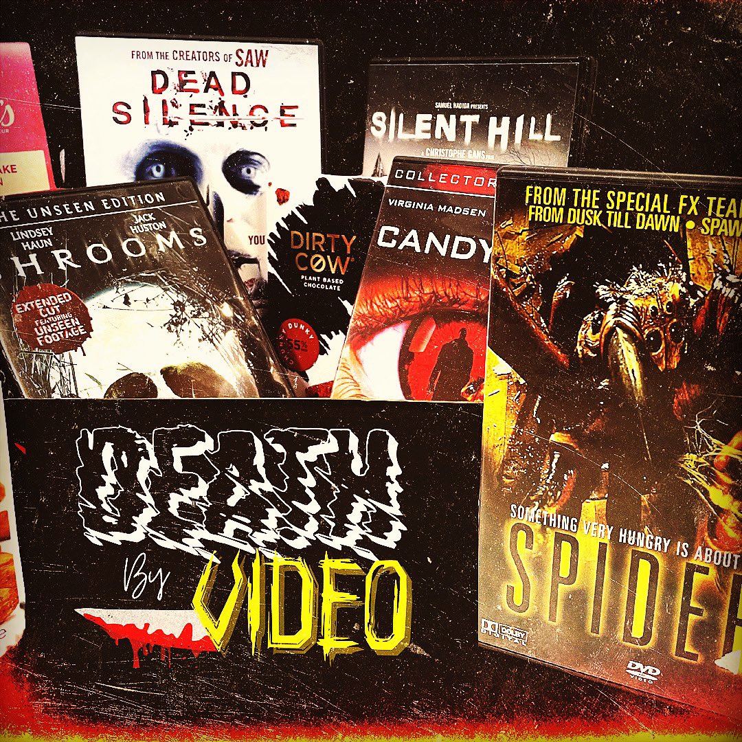 DEATH BY VIDEO Movie Night Kits now available on our web shop! Just head to our site and click the drop down menu, enter the shop and order one of our horror movie packs that contain all you need to have a fun watch party! Not many of these in stock so get one quick: