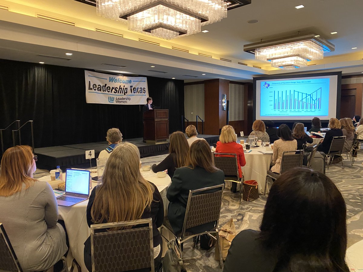 LeadershipWome's tweet photo. Special thanks to Dr. Helen You, Associate Director, Texas Demographic Center, for a fascinating presentation on The Changing Demographics of Texas to the newest cohort of #LeadershipTexas 2023.
#DEI. #LearnLeadLegacy https://t.co/MgL8531eO8