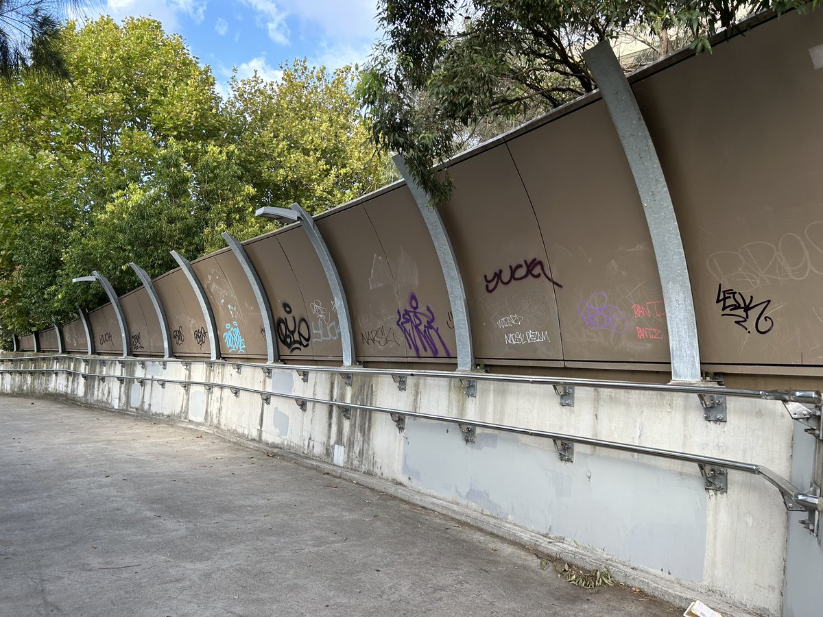 Getting lots of tags at the Falcon St pedestrian bridge. cc <a href="/NthSydCouncil/">North Sydney Council</a>
