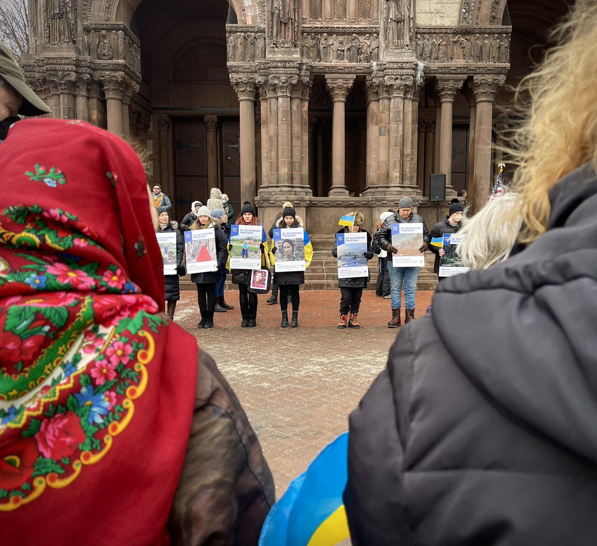 Photos from today's <a href="/uccnorg/">Ukrainian Cultural Center of New England</a> Stand for Ukraine rally in Copley Square #boston