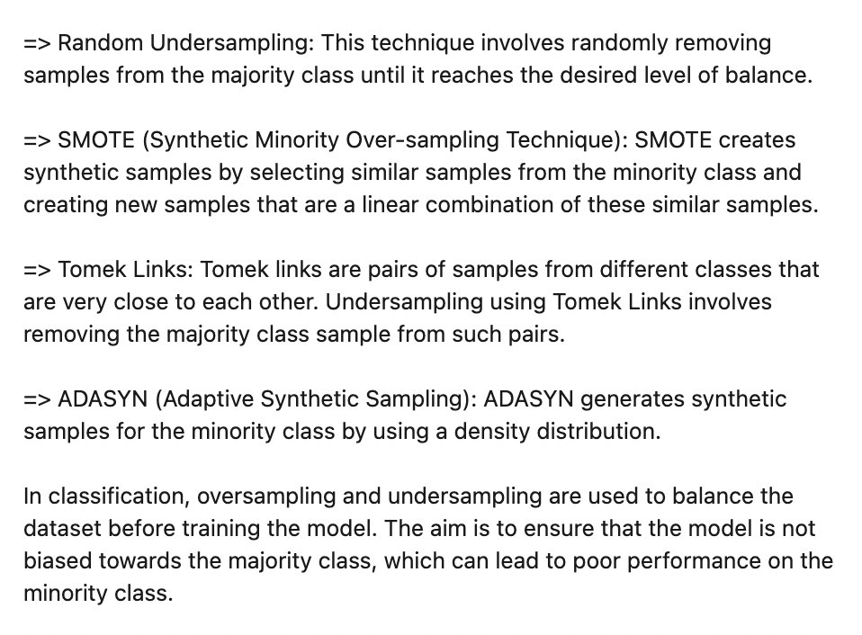 ChandraPraksh_B's tweet photo. Machine Learning Concept 17:

Balanced VS Imbalanced Datasets

#MachineLearning #DataScience #DataAnalytics #ArtificialIntelligence #undersampling #oversampling #datasets #100DaysOfCode #python #javascript30 @GoogleAI @Meta @Tesla @TwitterCreators #majority #knn #svm #radomforest https://t.co/EQ6QjXsFu8