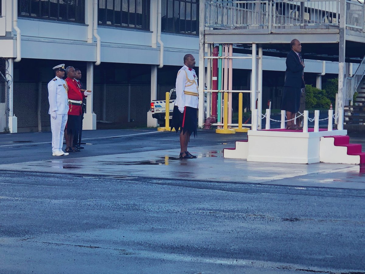 NadiAirport's tweet photo. and thatโs a wrap! His Excellency, the Kiribati ๐ฐ๐ฎ President was given the last @Rfmf_Media ceremonial 100 personnel Guard of Honor at Nadi International Airport. #SotaTale #PacificIslandLeaders @ForumSEC 2023 Special Retreat #Fiji https://t.co/l4ynBBkLL5