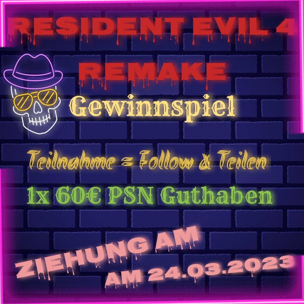 Deal_BOT_EU's tweet photo. ☂️ RE4 Remake GEWINNSPIEL ☂️

Ihr habt Zeit bis zum 24.03.2023 
Zum Release vom Resident Evil 4 Remake
👉https://t.co/AQrr6wngk2

Preis:
1x 60€ PSN Guthaben 

Was müsst ihr machen?
Follow @Deal_BOT_EU und Retweet 

viel Glück!🍀
#Deal_Bot #Gewinnspiel #psn https://t.co/Q0ooM377gf