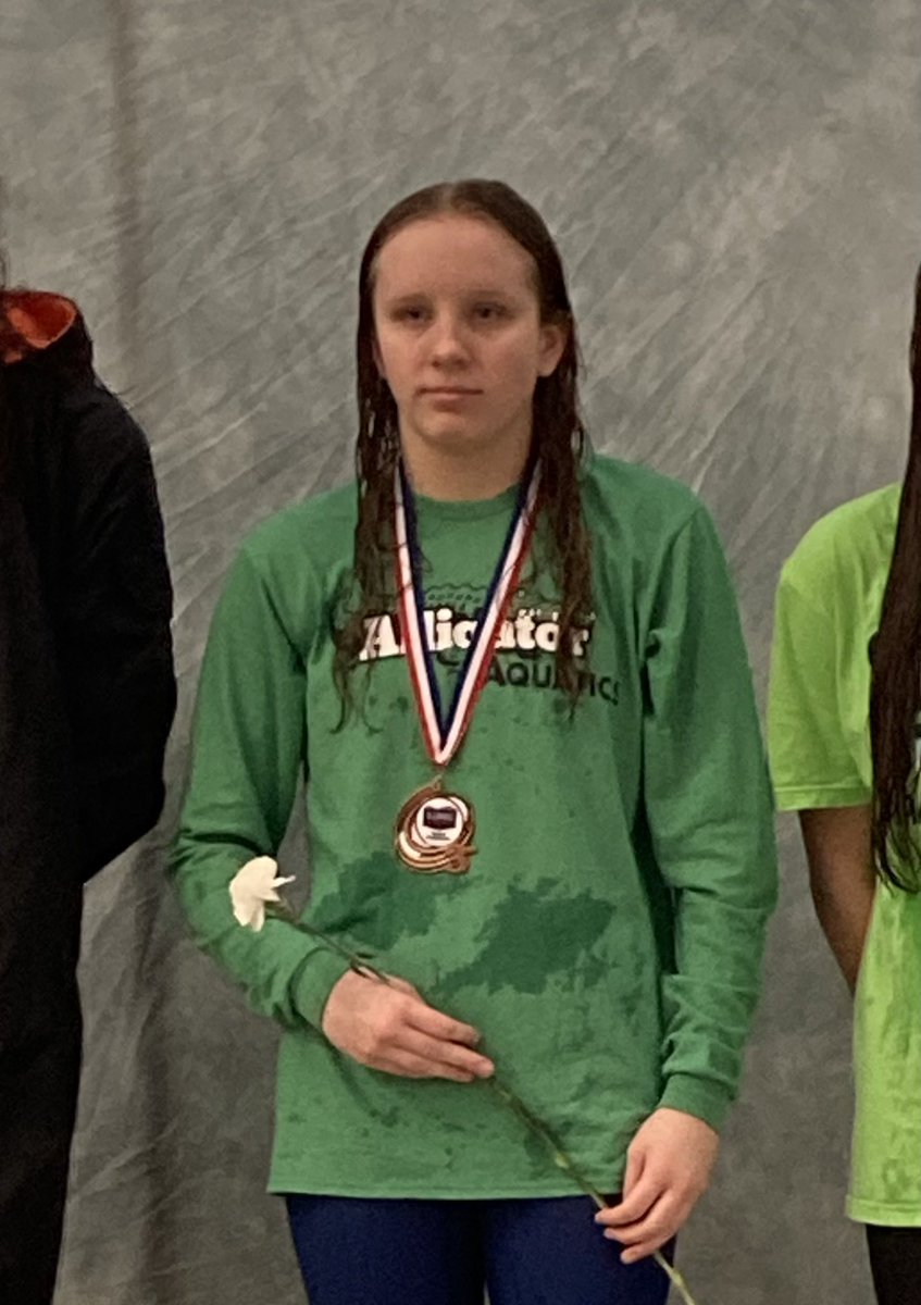 AlligatorSwim's tweet photo. Regionals Day 3 Session 5: final session of the weekend... Julia starts us off with a 3rd place finish in the 14 &amp; under 200 free.  Go Alligators!🐊 https://t.co/wImFU5Aejy