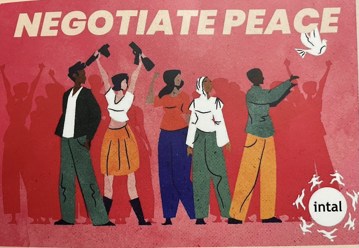 chenweihua's tweet image. A postcard I got at today’s peace rally in Brussels.  People have spoken.