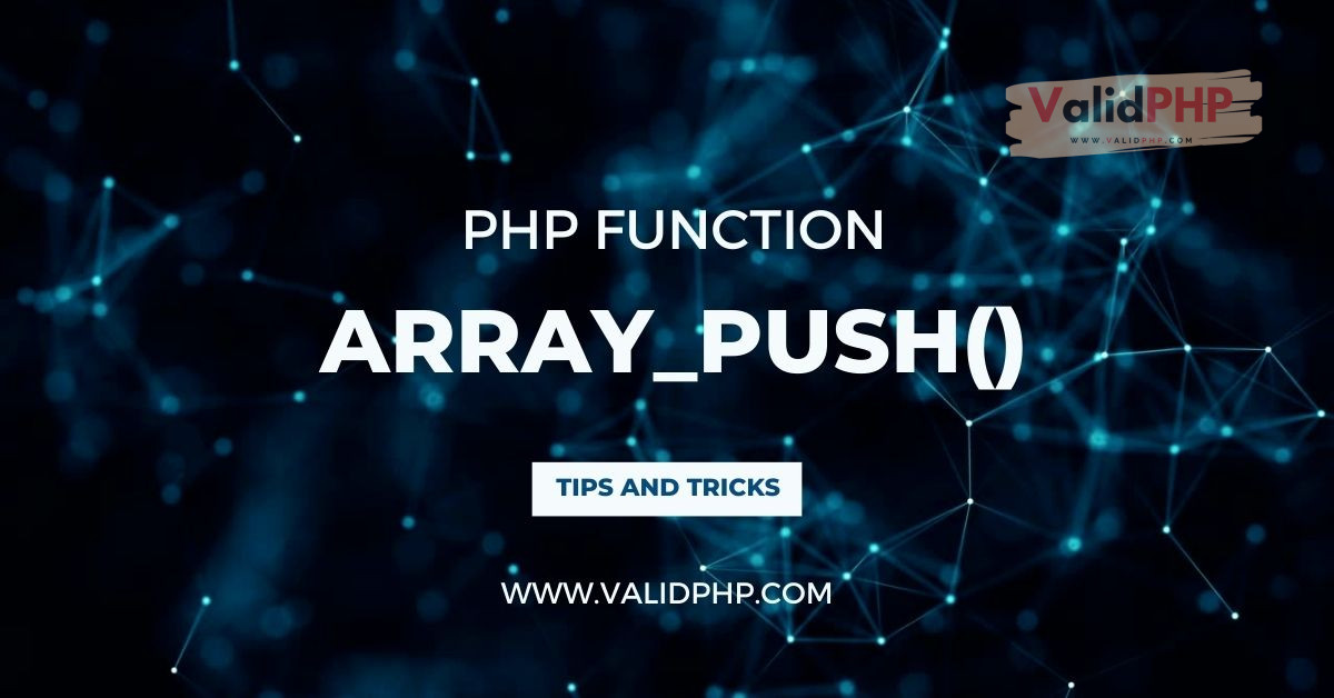 FlipXAds's tweet image. PHP function array_push()
#array_merge() #array_push() #print_r()
The array_push() function is a built-in PHP function that adds one or more elements to the end of an array.
validphp.com/php-function-a…