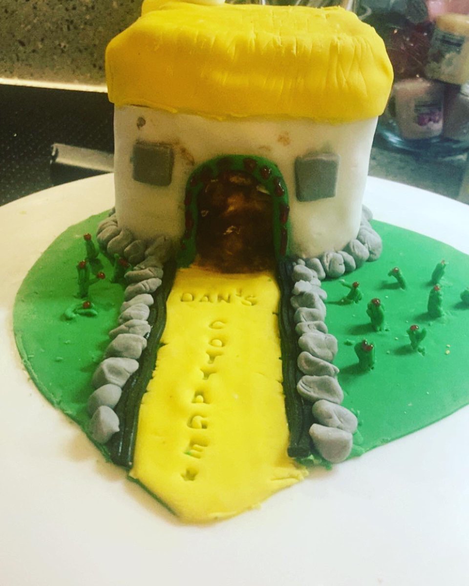 Daniel’s homework. He had to make something inspired by a <a href="/BritishBakeOff/">British Bake Off</a> showstopper. Made and then decorated a banana and chocolate chip loaf. @PaulHollywood <a href="/PrueLeith/">Prue Leith</a>
