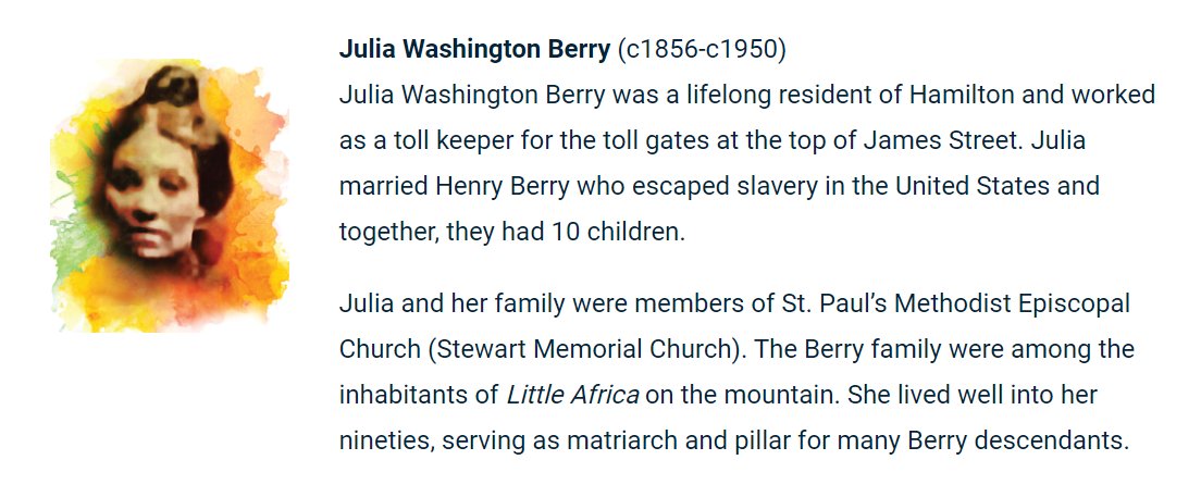 Each year, Black History Month offers us an opportunity to recognize the contributions of so many to the history and cultural diversity of the City of Hamilton.

Read more about Julia Washington Berry and other local icons: hamilton.ca/things-do/fest…