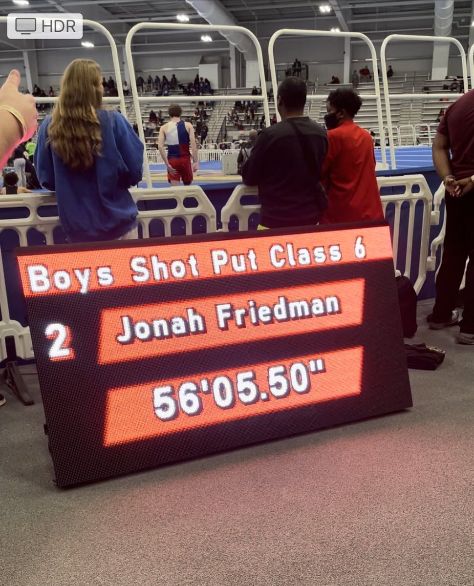 Second in the state and a PR 🤩Great showing for Senior Jonah Friedman. Definitely coming hungry to outdoor! #Chasing60 <a href="/WLHSAthletics/">Generals</a>