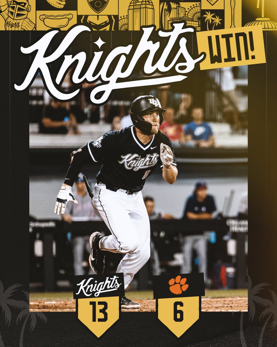 UCF_Baseball's tweet photo. That’s win 3️⃣ out of 3️⃣ 🧹 🤷‍♂️

#ChargeOn https://t.co/zBvbFUY4wv