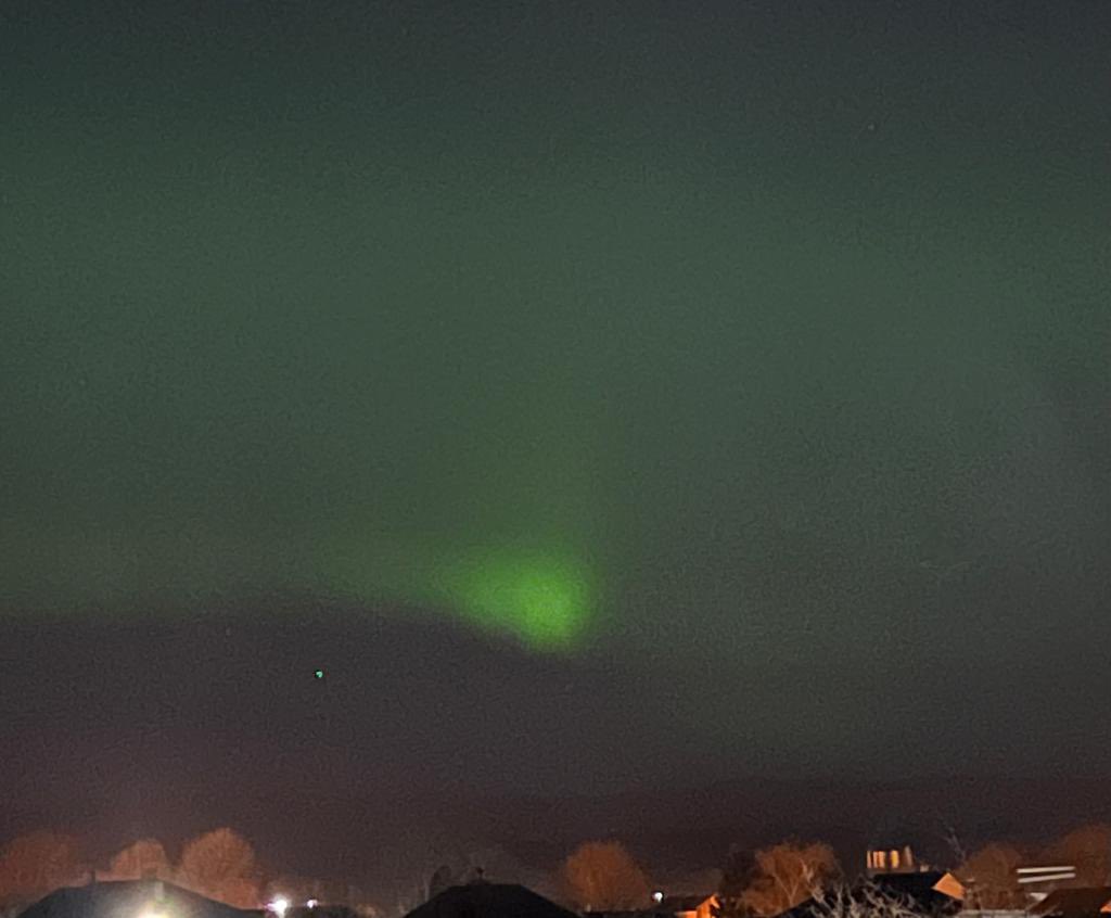 Just witnessed the Northern Lights #auoraborealis over my house tonight. My wife took this photo as I was too mesmerised…