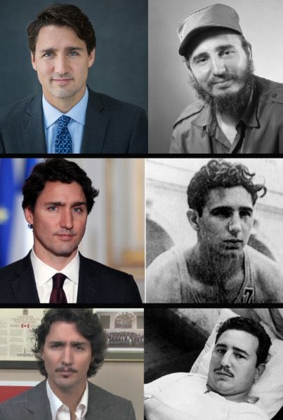 DreaHumphrey's tweet image. Prime Minister Trudeau deserves to be angry about this. After all he is an actor who looks way more like Castro than James Franco.
