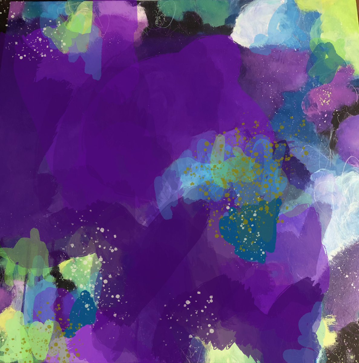 KateMLArtwork's tweet image. Using digital details over my acrylic WIP to see what might work best next without using more paint. #abstractpainter #purpleabstract #digitalart #abstractart #ArtistOnTwitter