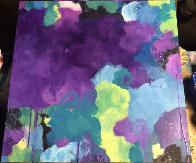 KateMLArtwork's tweet image. Using digital details over my acrylic WIP to see what might work best next without using more paint. #abstractpainter #purpleabstract #digitalart #abstractart #ArtistOnTwitter