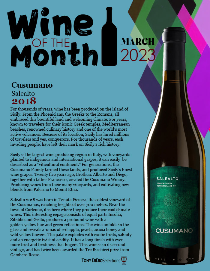 A cool climate #wine from a hot region, our wine of March 2023 is the <a href="/cusumanowinery/">Cusumano</a>  Salealto 2018.