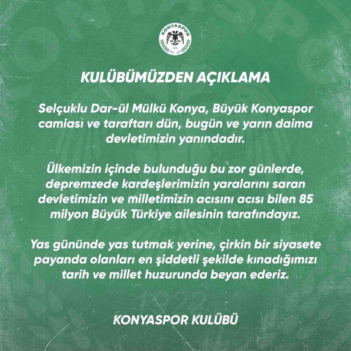 Milli Duruşunuzdan Dolayı Sizleri Kalben Tebrik Ediyorum....

<a href="/ankara_kg/">Emre Gökdemir İnşaat Ankara Keçiörengücü</a> 
<a href="/konyaspor/">TÜMOSAN Konyaspor</a> 
<a href="/KayserisporFK/">Zecorner Kayserispor</a>