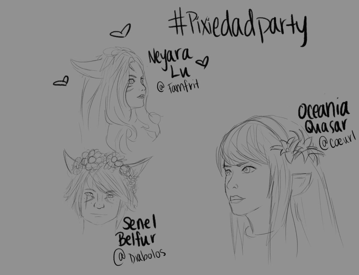 gentleseas's tweet photo. some quick and rough sketches of friends! #PixieDadParty https://t.co/zmO6EvBxLb