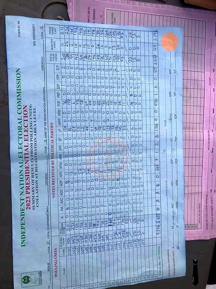 StanleyEboh1's tweet photo. #Obasanjo #ElectionResult  #NigeriaElections2023 @inecnigeria @NgLabour @PeterPsquare 
Inec please here is another evidence. The world is watching https://t.co/me13fik7e8