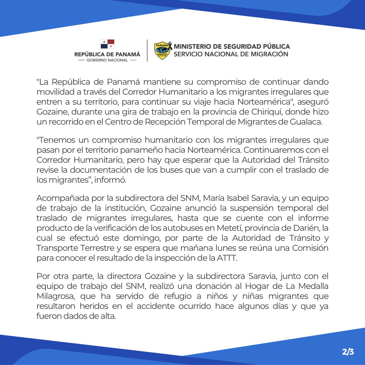 TReporta's tweet photo. Más de 500 mil migrantes irregulares han pasado por Panamá, entre ellos a familias enteras con niños, niñas y mujeres embarazadas.
En los Centros de Recepción Migratoria de Darién y en Gualaca, hay presencia de las organizaciones internacionales. migracionpanama.
#TReporta https://t.co/VCtrR9iG3G