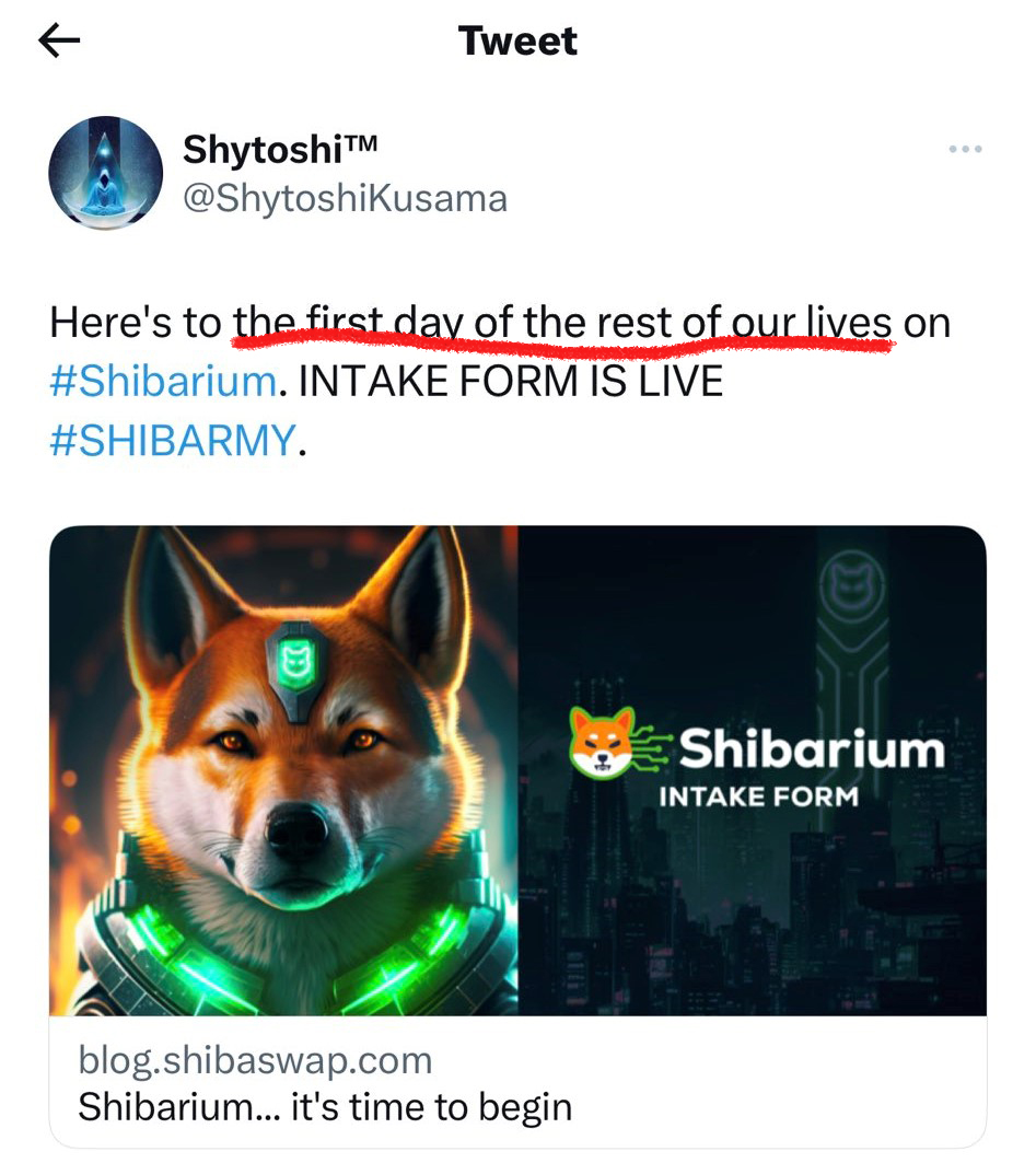 Congratulations, #ShibaArmy!
@elonmusktakes just mentioned this 😂
#ShibaInu  🚀🚀🚀
#ShibaArmy #SHIBARIUM