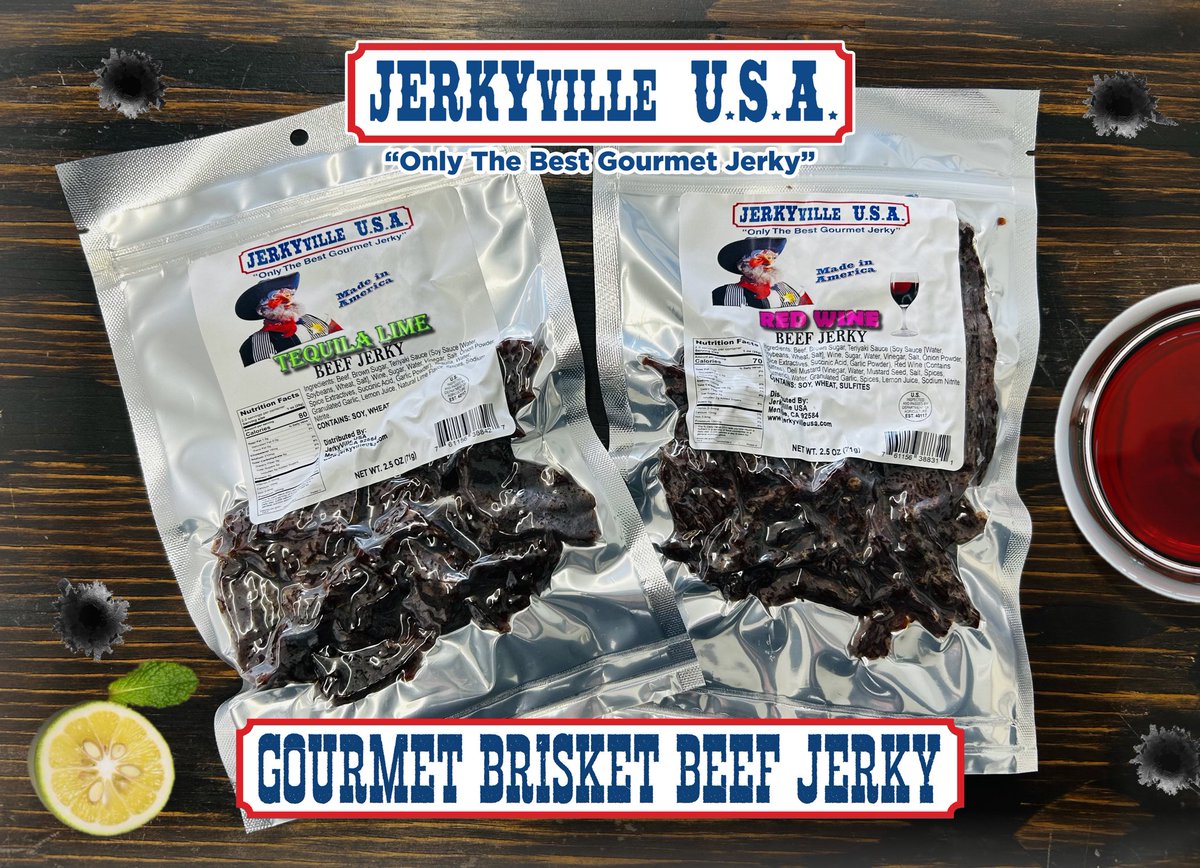 JerkyVille's tweet photo. Have you tried our Tequila Lime 🍋 or Red Wine? 🍷 So tasty 😋

Order Online 👇
https://t.co/c7RVWBRR5z 🌐

#localbusiness #beefjerky #gourmetjerky #jerky #brisketjerky #brisket #beef #meat https://t.co/js04hjelIY