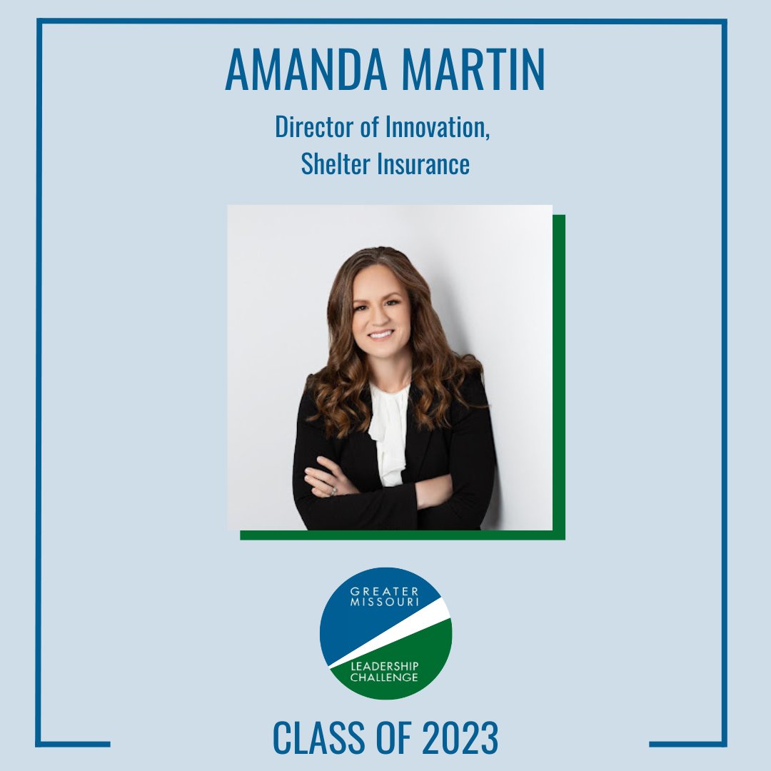 GreaterMissouri's tweet photo. Congrats Amanda Martin on joining the #GMLF Class of 2023! Amanda has worked at @Shelter_Ins for 12 years, where she serves as Director of Innovation. Welcome Amanda! https://t.co/vjE6V2lnqV