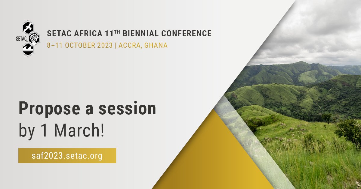 Professor Chioma Blaise Chikere (@chikeredr) on Twitter photo Have you finished preparing your impactful session proposal with your co-chair(s) for <a href="/SETAC_Africa/">SETAC Africa</a> 11th Biennial Conference 8-11 October, 2023 holding at Accra, Ghana 🇬🇭? Please go ahead; submit as the deadline of March 1, 2023 is just 3 days away! Have you finished preparing your impactful session proposal with your co-chair(s) for <a href="/SETAC_Africa/">SETAC Africa</a> 11th Biennial Conference 8-11 October, 2023 holding at Accra, Ghana 🇬🇭? Please go ahead; submit as the deadline of March 1, 2023 is just 3 days away!