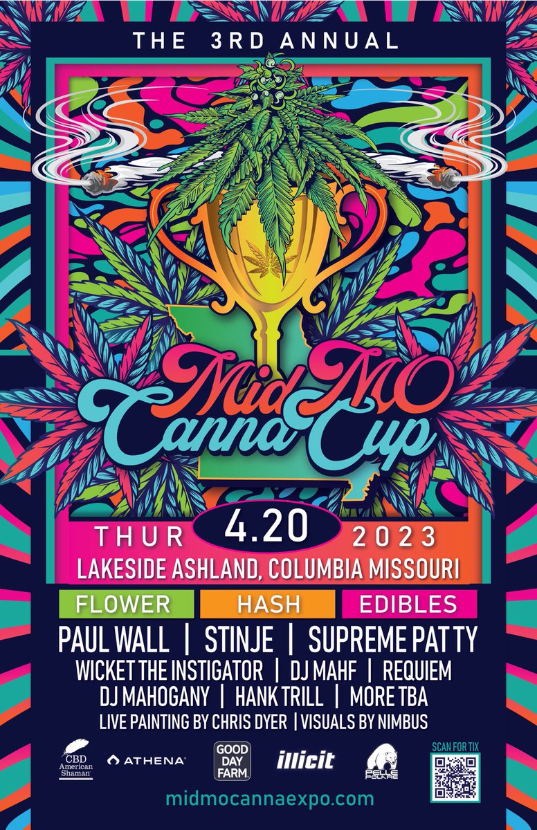 midmocannaexpo's tweet photo. Missouris Cannabis Cup
Mid Mo Canna Expo 4/20 Lakeside Ashland Columbia Missouri
#paulwall #supremepatty #stinje #420daily #CannabisCommunity #missouri #missouricannabis https://t.co/hutgISUGFE