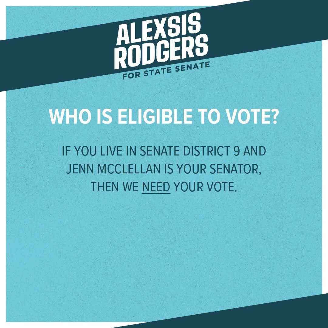 aerodgers's tweet photo. Only ONE hour until polls close! There's still time to vote for Alexsis Rodgers #TeamAlexsis 
📍Where: 4 polling locations (see graphic)
🗣️ Who: Live in Senate District 9 and Jenn McClellan is your senator? You can vote!
📲More details: https://t.co/NwGQycjBvt https://t.co/fVymmHOCr4
