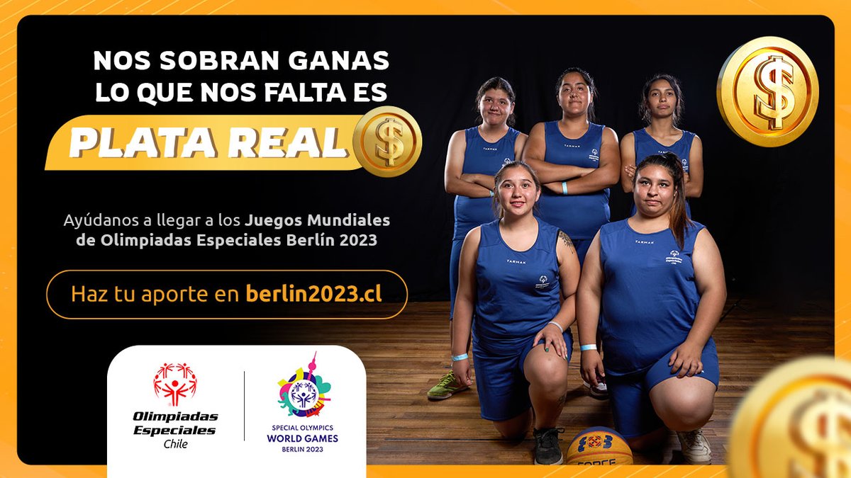 OEChileOficial's tweet photo. ¡TÚ PUEDES LLEVARNOS A BERLÍN!

¿Sabes quién toma la decisión más importante en este equipo? ¡Tú! Porque eres el que puede decidir ayudar a nuestros deportistas para que vayan a competir a los @SOWG_Berlin2023. Haz tu aporte en https://t.co/DYC3ZqTunr https://t.co/Pg71yb6TnZ