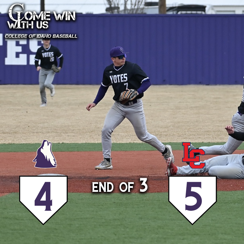 YoteAthletics's tweet photo. BASE | End of 3 | Jonah Hultberg already with a triple and a homer as the Yotes trail LCSC, 5-4 at the end of three. #ComeWinWithUs https://t.co/EXo60TIZzi