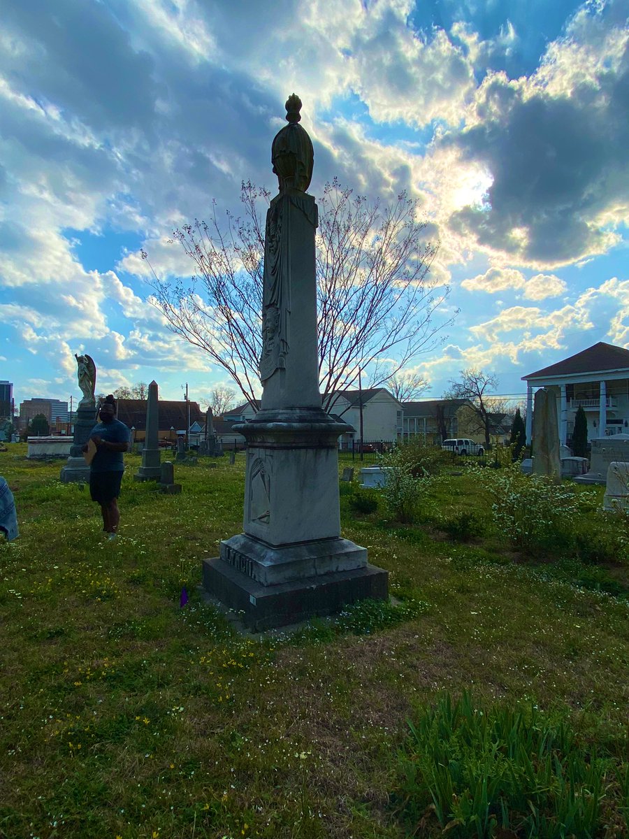 it’s a beautiful day to watch my bf give a cemetery tour. this is James D. Lynch’s grave - he was the first African American Secretary of State in Mississippi during Reconstruction. #BlackHistoryMonth