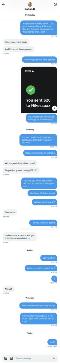 Kolby44562471's tweet photo. 🚨🚨SCAMMER🚨🚨 - @AlphaColton47 
#CashMaster #Findom https://t.co/ZnCvThonir