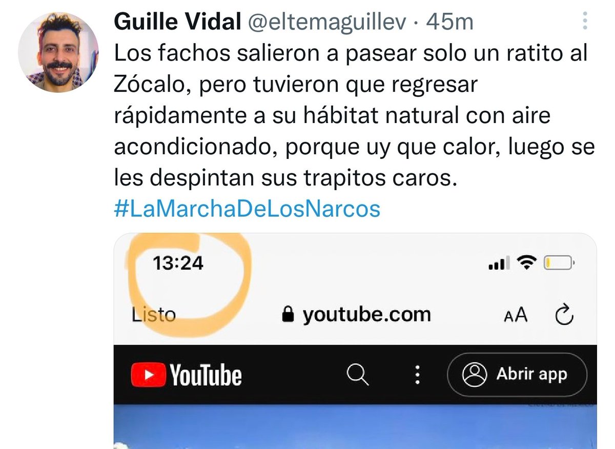 juan_jmonroy's tweet photo. @MemeYamelCA Otro intento más de los voceros de @lopezobrador_ para demeritar la voz de los mexicanos. Empezaron con su "narco-marcha", luego atacaron directamente a las personas y ahora el tiempo de la marcha. Todo por no aceptar la pluralidad ni la democracia en Mèxico. https://t.co/SwMOW5T4m3