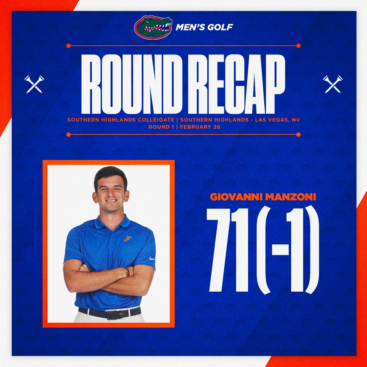 GatorsGolf's tweet photo. Starting off strong in round one 👏👏

#GoGators 🐊 | @GioManzoGolf https://t.co/xgsIAAFnbR