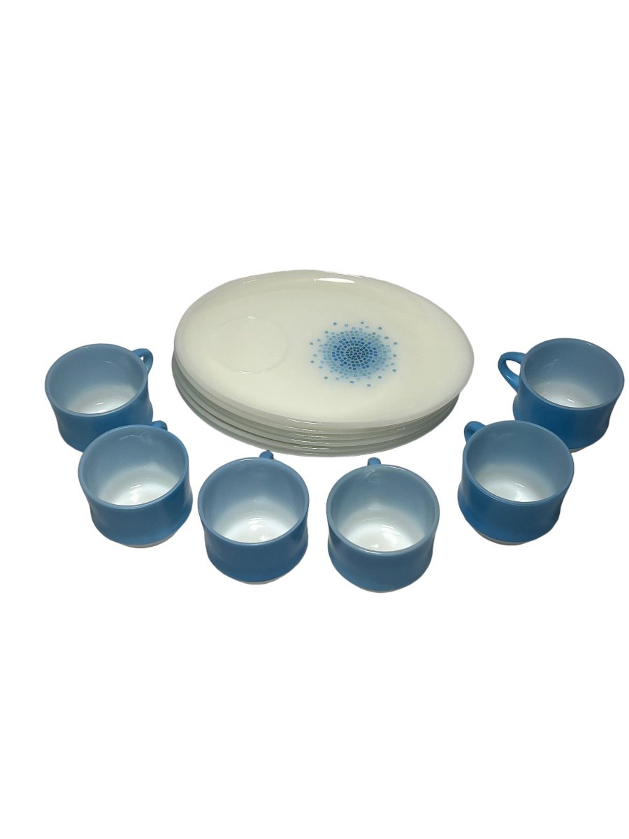 MeowNevada's tweet photo. Excited to share the latest addition to my #etsy shop: Anchor Hocking Fire King Blue Mosaic Snack Plate and Cup Luncheon Set https://t.co/0BlWDTzOk4 https://t.co/UhiDF5JgTj