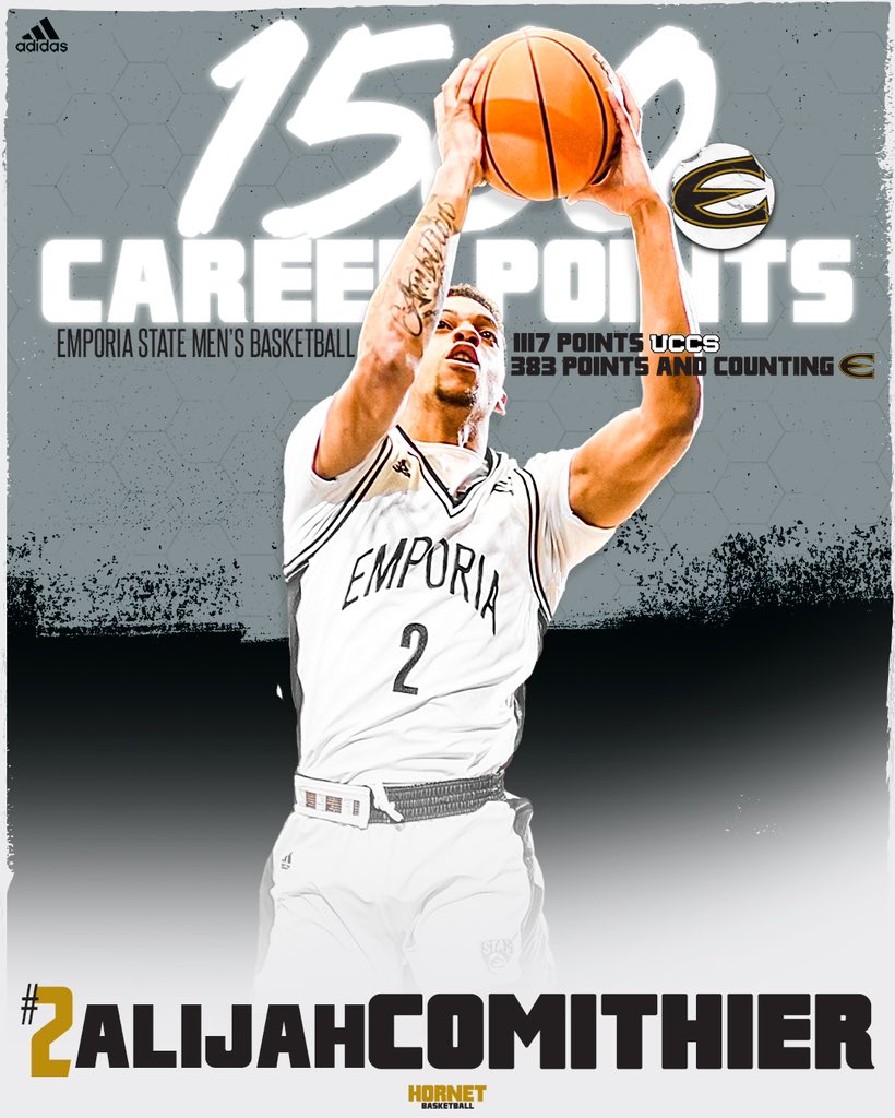 This past week, junior guard Alijah Comithier scored his 1,500th career point.

#GoEmporia ||| #StingersUp