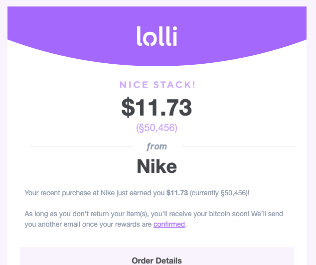 The best products are the ones that are fun to use. The @trylolli app is a great example of this. The moment of joy I get from receiving an email that I earned free bitcoin just for buying sneakers is priceless. 👟 #ProudInvestor