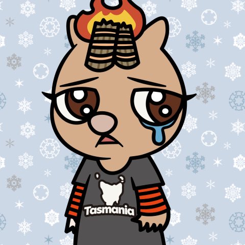 今日のウォンバットは涙目のユキです
ユキちゃんの右手がちゃんと白くなってる。
#NFT #ウォンバット　#LINENFT