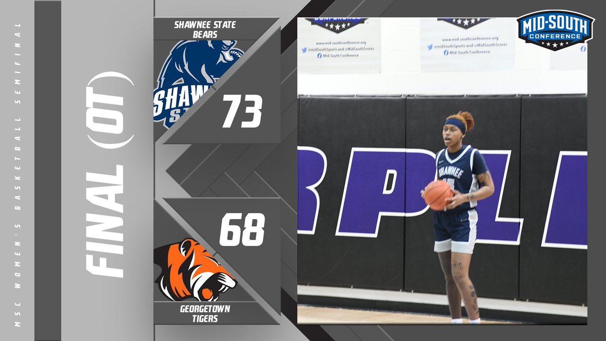 MidSouthSports's tweet photo. .@SSUBears advance to Monday's championship game against @gofhulions with a 73-68 overtime victory over Georgetown in the MSC Women's Basketball Semifinals https://t.co/ea0N8KTojQ