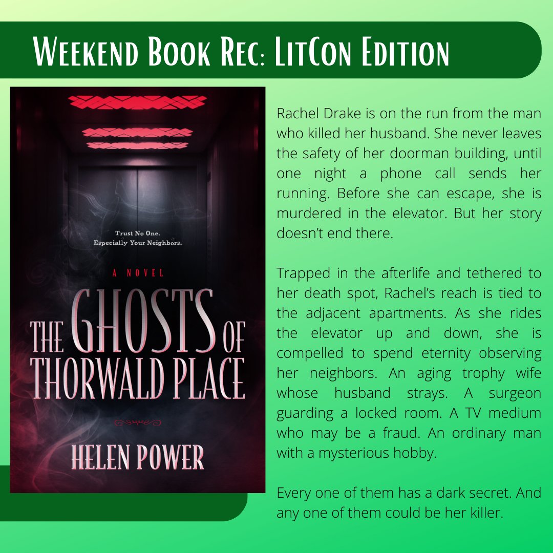 Our final LitCon #BookRecommendation is a supernatural mystery/thriller 

Join author Helen Power's LitCon writing workshop, The Science Behind the Supernatural: Incorporating Paranormal Elements in Your Mystery/Thriller. Hit the link in our bio to register.