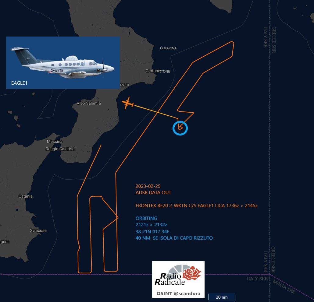 Wusste <a href="/Frontex/">Frontex</a> von dem verunglückten Boot vor Italien schon circa 10h vorher?

Wen hat #FRONTEX informiert und wann?

Wann hat IMRCC veranlasst, dass Schiffe der <a href="/guardiacostiera/">Guardia Costiera</a> zur Rettung auslaufen?

Es war kein Unglück. Es war wieder Mord. #FortressEurope