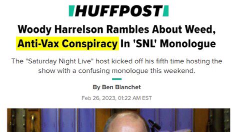 <a href="/nypost/">New York Post</a> Woody Harrelaon: “Pharmaceutical companies are like drug cartels controlling the media.” 

Media: