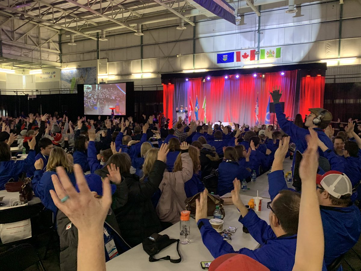 LindsayDMorey's tweet image. Lots of medals and smiling faces during the @SOAwinter2023 closing ceremonies at Millennium Place. The flag has been passed to the next host, Grand Prairie. The Special Olympics Alberta Winter Games in @StrathcoCounty is officially closed 🙌🥇❄️🎉 #shpk #strathco #yeg