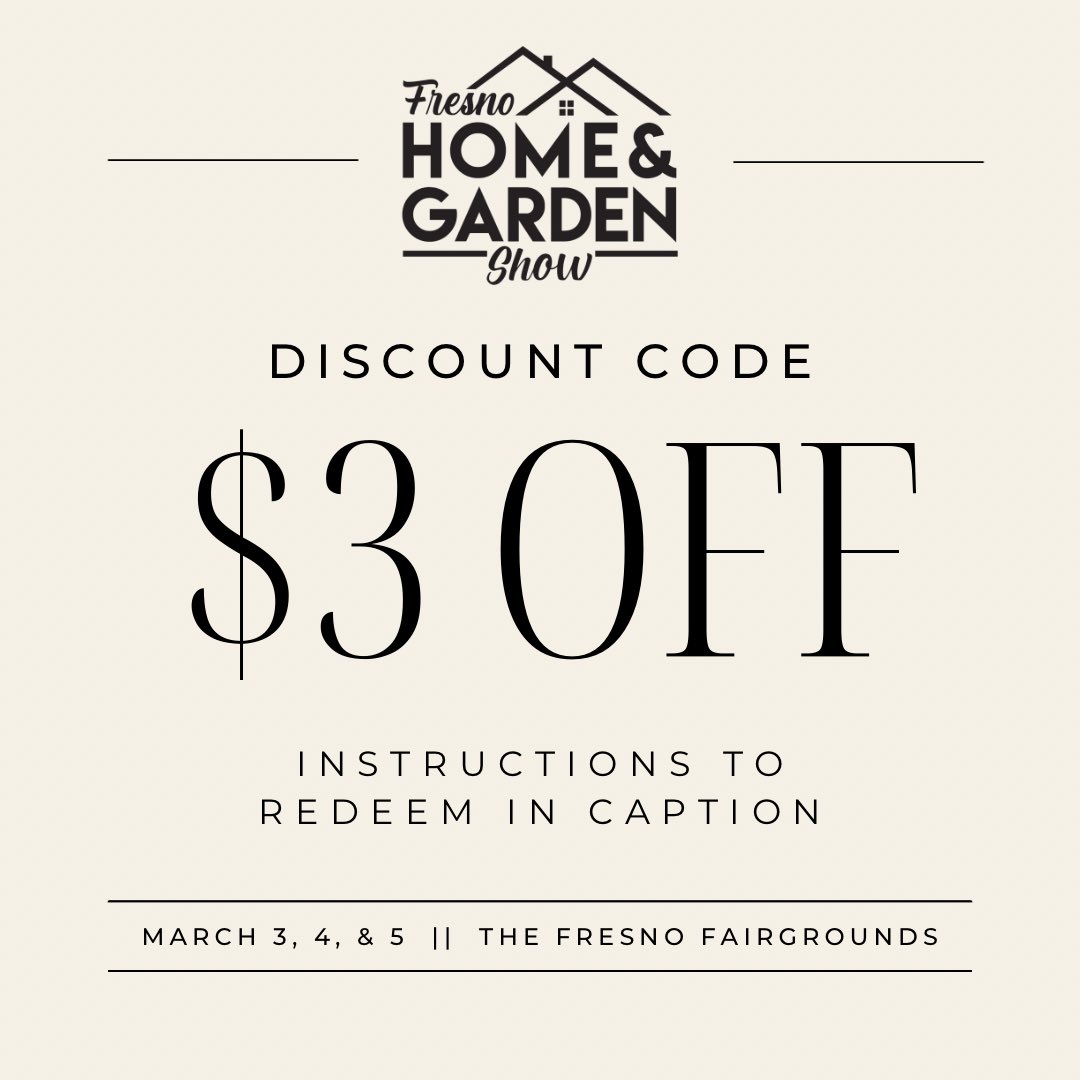 Fresno Home Shows on Twitter "Use this link to snag 3 off your online