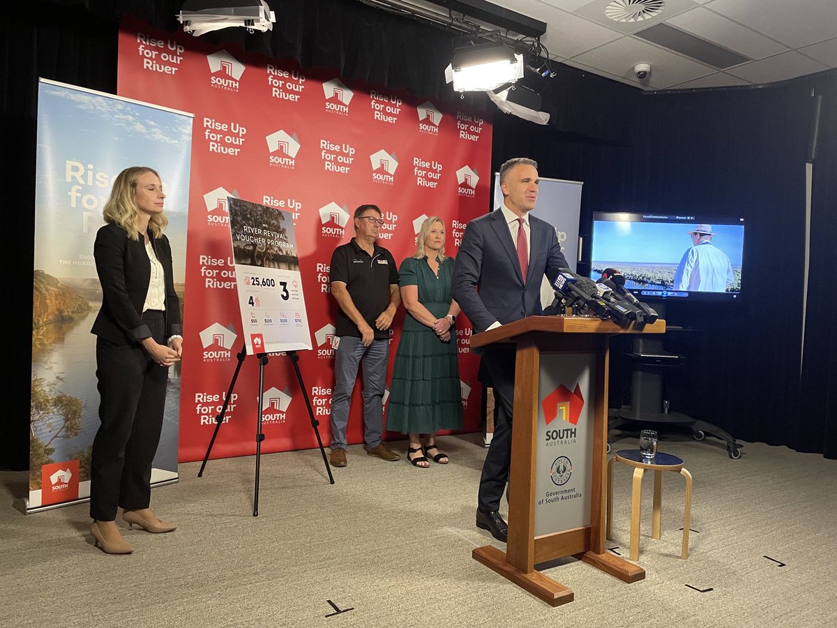Alan Murrell (@alanmurrell10) on Twitter photo Three rounds of vouchers up to $200 -25,000 available- as Premier <a href="/PMalinauskasMP/">Peter Malinauskas</a> launches major campaign to revive River Murray tourism. @10NewsFirstAdl Three rounds of vouchers up to $200 -25,000 available- as Premier <a href="/PMalinauskasMP/">Peter Malinauskas</a> launches major campaign to revive River Murray tourism. @10NewsFirstAdl